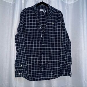 Lacoste Navy and White Button Down Shirt